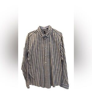 Hugo Boss Blue and Brown Casual Button Down Shirt